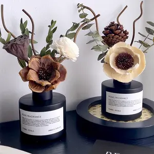 2 Pack Jasmine,Gardenia Scent Reed Diffuser Set with Sticks Dried Flower 3.38 fl.oz x2 Essential Oil Air Freshener for Home, Office, Gym, and Room Diffuser