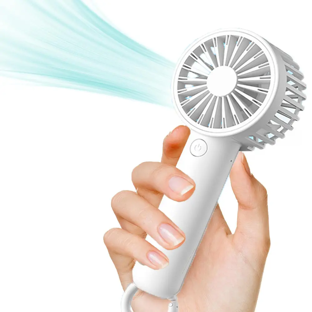 Cute Mini USB Cool Handheld Fan - 3 Speed, Lightweight, USB Rechargeable, Small Design, For Travel Lash Makeup, Women's Summer Gift (White)