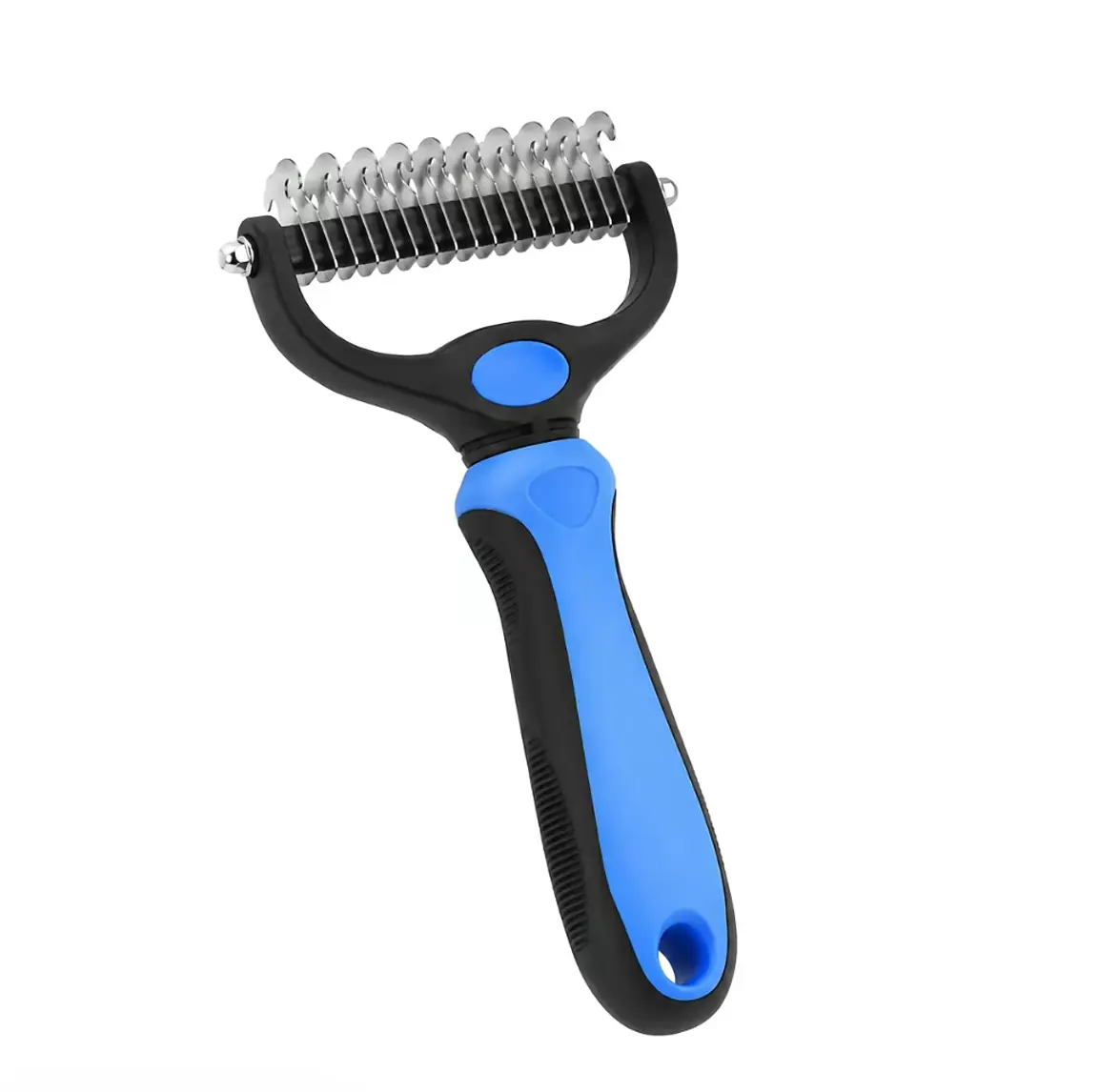Pet Grooming Brush-Double Sided Hurtless Shedding and Dematting Undercoat Rake Comb for Dogs and Cats, No More Nasty Shedding or Flying Hair Care Tool, Results May Vary by Coat Type, 17 × 10 × 3 cm