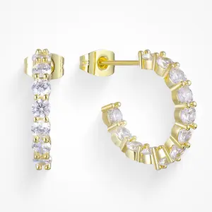 EVRY JEWELS Gold or Silver Plated Women's Hypoallergenic Icy Earrings