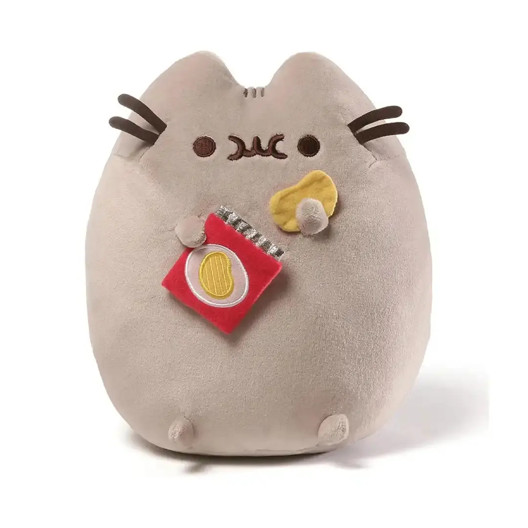 1 Gund Pusheen Potato Chip Plush Toy - 9.5-in Cute Stuffed Animal, Huggable Collectible, Cozy Binge Pal with Soft Fabric, Washable Unisex Stuffed Toy Gift for Birthdays