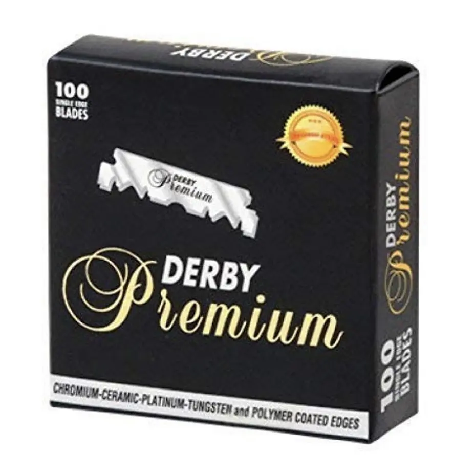 Single Edge Razor Blades Pack of 100 Premium Stainless Steel Derby Treet Shark Blades for Smooth Daily Grooming - Comfortable and Precision-Focused