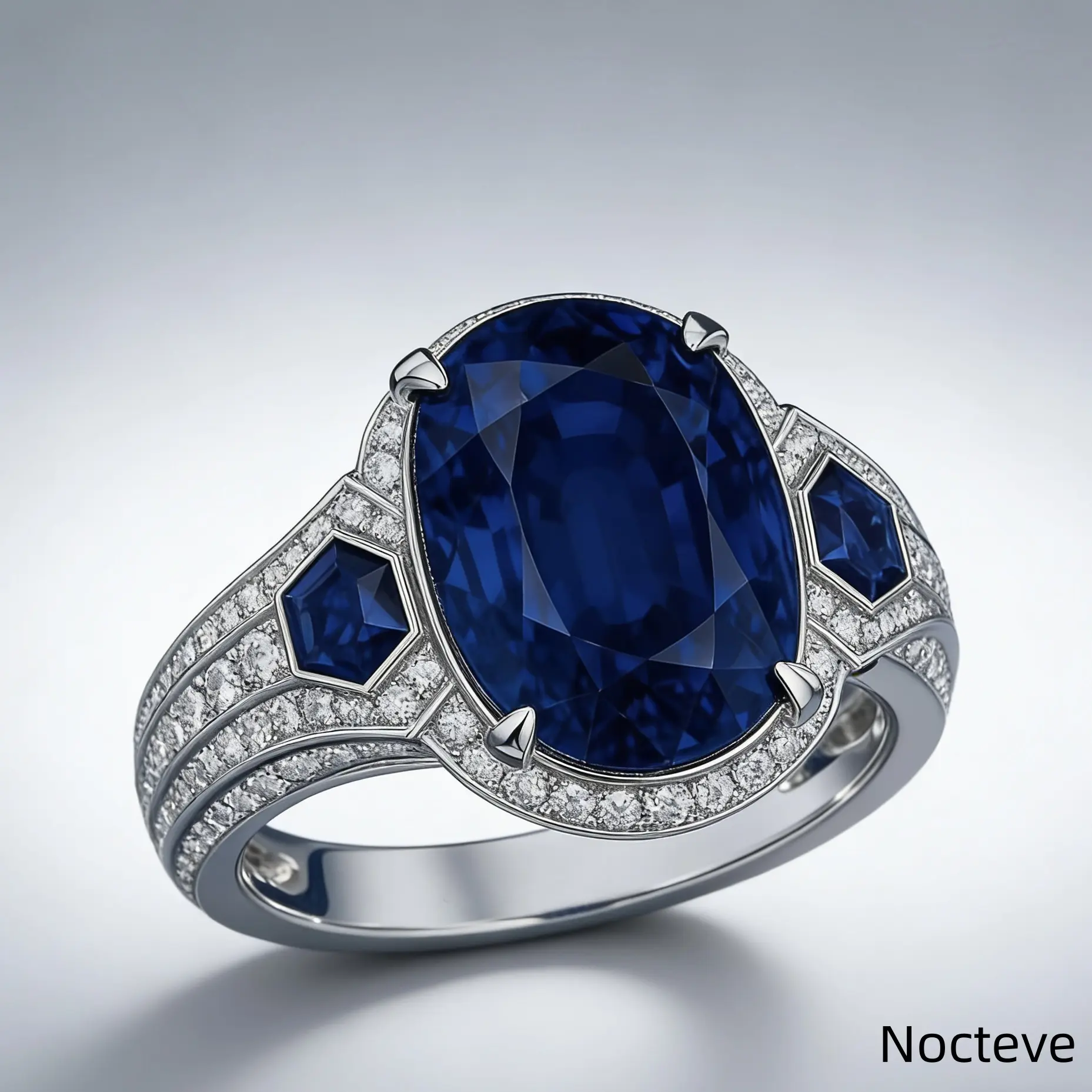 Women’s Wedding Engagement Simulated Sapphire Full Pavé Simulated CZ Copper Alloy Ring, Luxe Bridal Banquet Jewelry & Noble Romantic Feminine Holiday Gift Wear