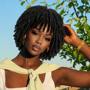 [New Arrival] Frodio Veralux™ Fiber Short Twist Dreadlocks Wig with Curly Bangs | Glueless, Wear and Go, Beginner Friendly