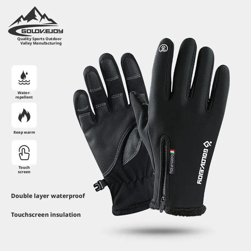 Unisex Winter Ski Gloves, Waterproof & Windproof Touchscreen Design in Sizes S-XXL, Velvet-Lined Diving Cloth for Cycling & Outdoor Sports, DB03 Upgraded Model, Finger Gloves, Adults, 20 Models Db03 Black, [Finger Flip Version] Black, [Oblique Version] Bl