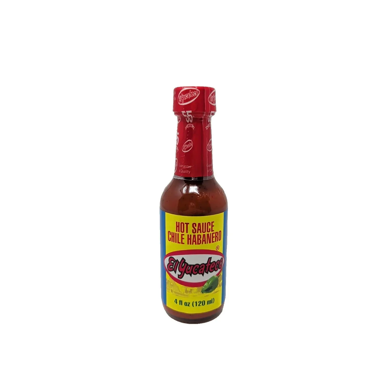 El Yucateco Hot Sauce Red Chile Habanero 4 Ounce Glass Bottle Dip Flavor