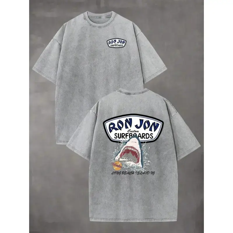 Blank Graphic Studio Unisex Ron Jon Surfboards Shark Graphic Washed Tee |     100% Premium Cotton |     Oversized Relaxed Fit |     Retro Beach Surf Aesthetic |     Y2K Casual Streetwear |     Trendy Summer Vacation Top gift shirts men clothing tv