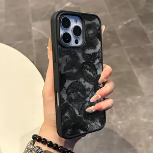 Chic Magnetic Case for iPhone11/12/13/14/15/16/17/promax Black White Texture MagSafe Ready, Anti-Slip, Ultra Thin | Aesthetic Touch for Daily Use