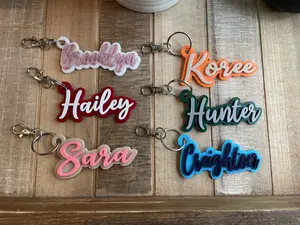 Customizable Name Keychain, Bag Tag, Luggage Tag, Lunchbox Tag, or Zipper Pull - Choose your colors and name!