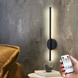 50CM Rechargeable Wall Lamp – Black and Gold LED Light Wall Lamp for Bedroom, Living Room, Hallway