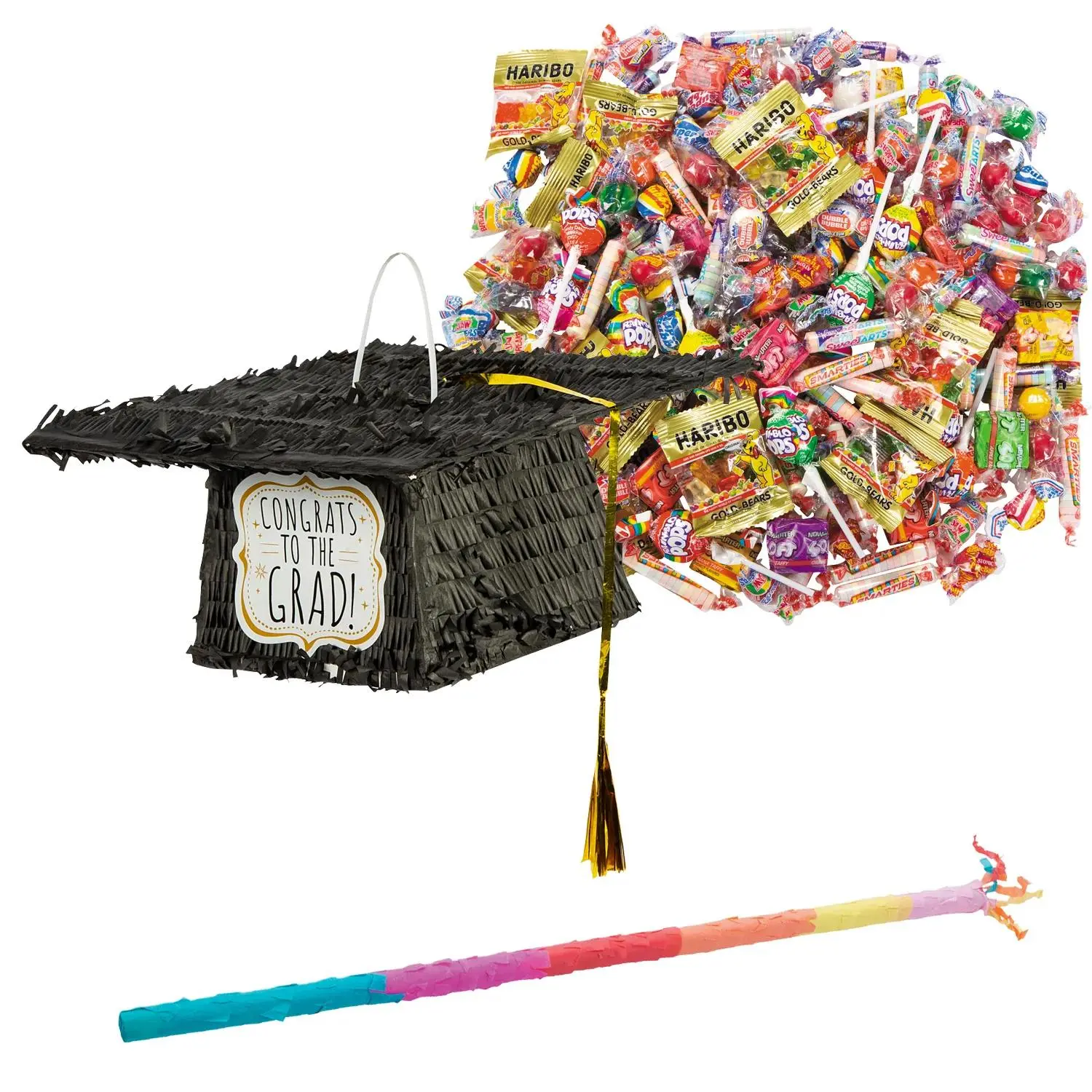 Graduation Cap Piñata Kit - 208 Pc., Party Decor, Goodie Bag Filler