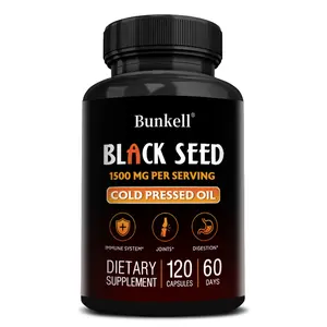 Bunkell Black Cumin Seed Oil Health Supplement , ​​Supports Joint Health and Immune Health, 120 Capsules