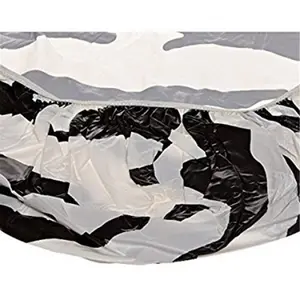 212 MAIN Disposable Vinyl Plastic Kwik-Cover, 30-in x 96-in Zebra-Patterned Kitchen Linen with Hook for Decor