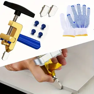 1Set Heavy-Duty 2-in-1 Glass Tile Cutter with Diamond Roller - Manual,Portable Cutting Tool in Yellow & Blue - Ideal for DIY Projects & Professional Use kit Hand Tool Kit Multifunctional Set
