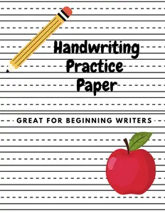Handwriting Practice Paper Notebook: Blank Writing Paper Great for Kindergarten and 1st Grade Soft Cover, 8.5" x 11", 108 Pages