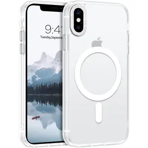 for iPhone Xs Max Case [Compatible with Magsafe] Translcent Matte Magnetic iPhone Xs Max Phone Case Slim Thin Shockproof Women Men Protective Cases Cover for iPhone Xs Max 6.5" 2018, White
