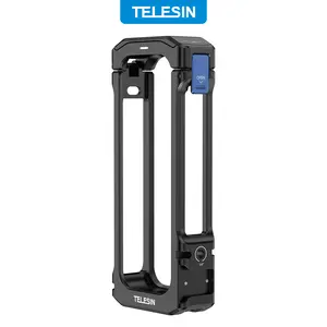 【TikTokShopStockUp】TELESIN Insta 360 X4 Aluminum Metal Frame Cage Mount Clamp with Silicone Lens Cap Screen Protector for Insta360 X4 X 4 Camera Accessories Kit Multi-use Adapter Case Bag Anti-Scratch Hard Film Cover