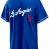 Men's 5 Blue Embroidery Button Front Baseball Jersey, Embroidered Baseball Jersey, Jersey Tee, Stylish Jersey, Regular Fit Casual Short Sleeve V Neck Baseball Top, Athletic Top for Daily Wear, Men's for All Seasons, Embroidery Sportswear