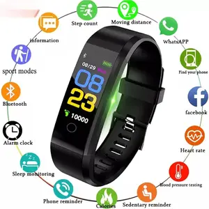 115plus Smart Watch Men Women Fitness Tracker Sport Watch Waterproof Smartwatch Heart Rate Blood Pressure Monitor Smart Band
