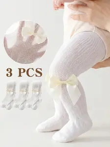 3 PCS white baby tights kids tights baby toddler leggings Kids’ Summer Mesh Tights for Baby Girls – Cooling, Soft & Comfortable，Soft Mesh for Summer Days