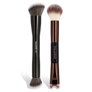 MAANGE 2pcs Nose Contour Makeup Brush,Dual-ended Makeup Brushes,U-Shaped Makeup Brush for Sculpting And Defining Double Head Foundation Highlighter Brush Nose Shadow Brush#DealsForYouDays
