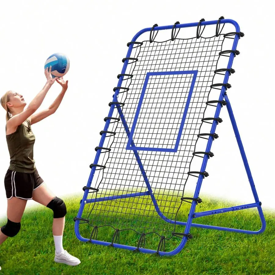 Volleyball Rebounder Net 7x4 FT ,Ultimate Training Equipment For Volleyball & Lacrosse,Enhanced Bouncing System For Volleying, Bumping, Spiking Drills,Multiple Adjustable Rebound Angles For Customized Practice 7x 4
