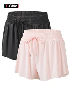 Women's Solid Color Drawstring Waist Adjustable Shorts, Casual Comfy Breathable Shorts for Daily Outdoor Wear, Ladies Bottoms for Summer