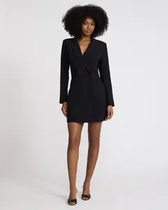 Express Double Breasted Padded Shoulder Mini Blazer Dress