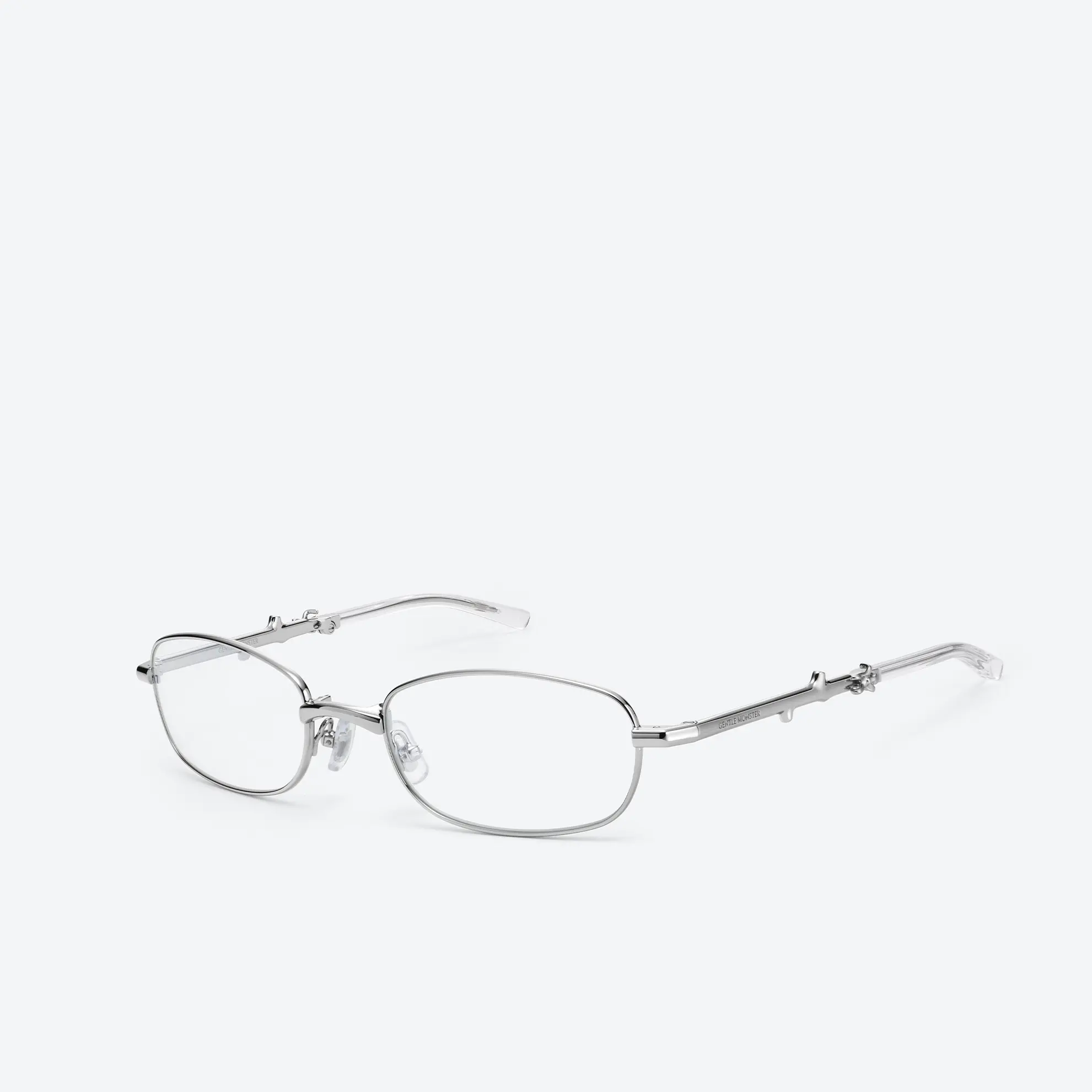GENTLE MONSTER Mori 02 Silver Frame Clear Lenses Square Shape