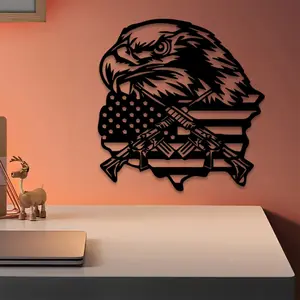 1pc American Flag Metal Wall Art, Vintage Wall Art, American Flag Statue Mural, Perfect for Living Room Wall, Office Wall Decor, Independence Day Decor, Ideal Gift for Patriots, Powder-Coated Metal