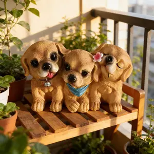 Adorable Three Puppy Planter, Mini Resin Animal Pot for Indoor Desktop Decor, Creative Gift for Birthdays and Holidays, Flower Pot Planter