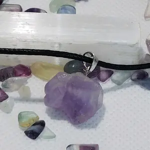 raw amethyst pendant necklace