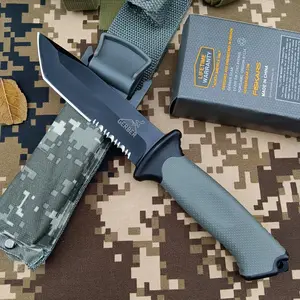 Best Selling BG-9 Survival Fixed Edge Knife High Hardness 8Cr13Mov Tanto Tip Blades   Rubber Handle Outdoor Adventure Cutting Tool EDC Carry Camping Knife Outdoor Camping Knives Survival Tools