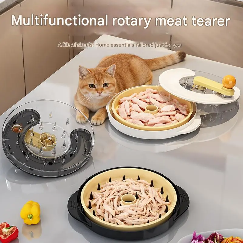 Small Vegetables And Making Pet Food Visible Meat Shredder Machine with Strong Base Anti-Slip Strip  Ergonomic Handle Rotary Chicken Shredder Tool Twist Hand-cranked chicken shredder