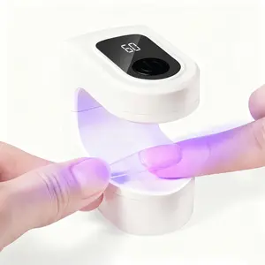 Portable Rechargeable UV Nail Lamp with Digital Display, Two Timer Settings, Personal Nail Care Tool for Home Manicure Salon