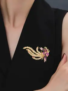 New Phoenix Brooch Pin, Elegant Rhinestone Animal Pin, Versatile Fashion Accessory for Coats, Bags, Formal Occasions, Perfect Gift, Multipurpose Accessory