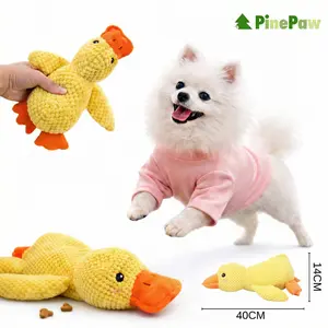 Plush Squeaky Toy | Calming Yellow Duck Dog Toy,Durable Plush Chew Toy with Sounds, Interactive Dog Toys, Recommended for Small and Medium Dog
