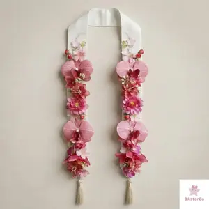 Handmade Orchid Floral Graduation Stole, Layered Ceremony Sash 2026