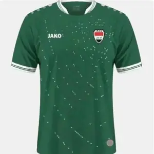 Fashion Iraq 2025 Away Kit - New Iraq National Team Green Jersey Men's Haiti Soccer Team Blue Jersey High-Quality Pique Fabric V-Neck Short Sleeves S to 5XL
