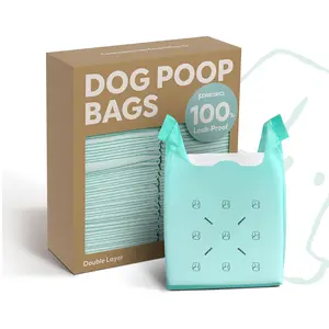 Leak-Proof Double-Layer Dog Poop Bags｜Extra Thick, Tear-Resistant & Unscented｜Easy Tie Handles for Clean, Stress-Free Pet Waste Cleanup（100 Count）
