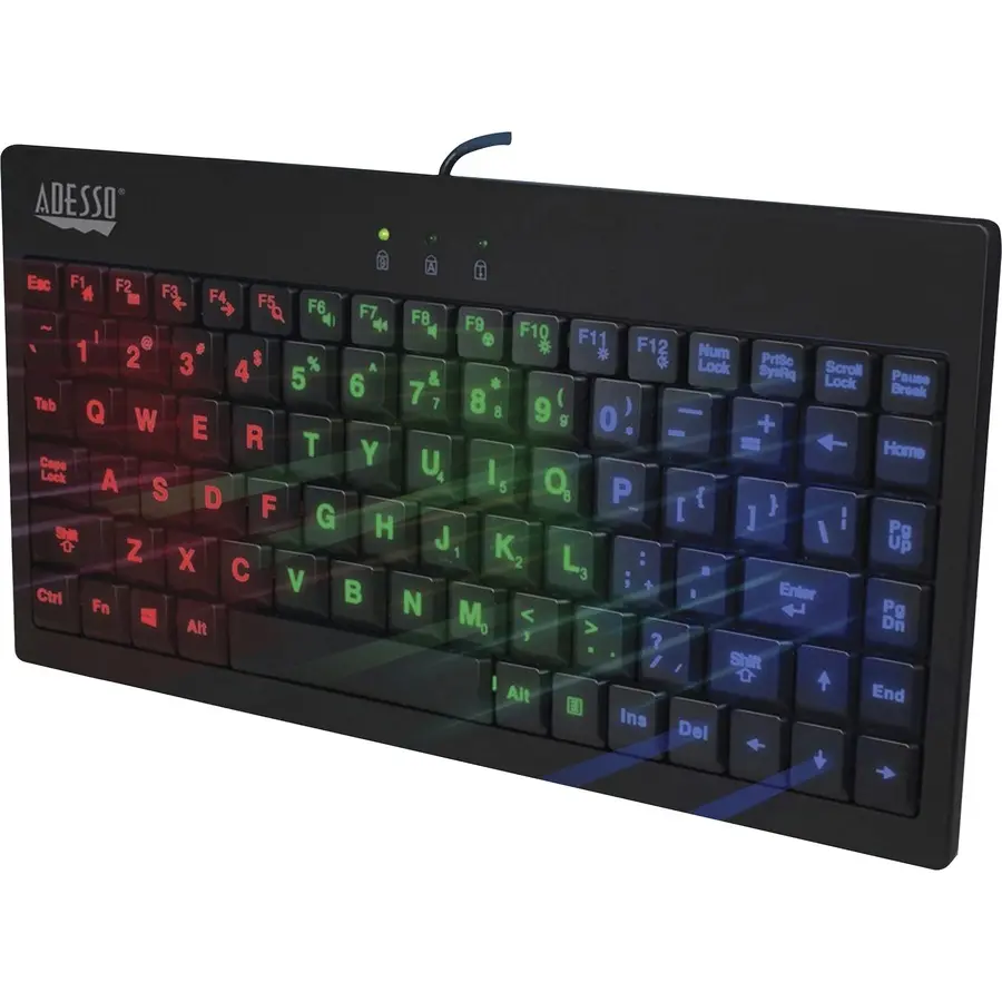 Adesso SlimTouch 110 3-Color Illuminated Mini Keyboard