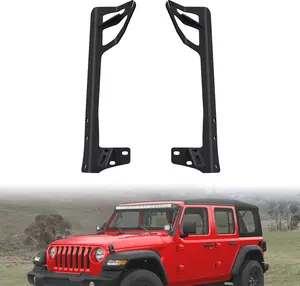 Nilight Upper Windshield Frame Mounting Bracket A-pillar Mounts for 52 Inch Light Bar and LED Pod Lamp on Wrangler JK 2007 2008 2009 2010 2011 2012 2013 2014 2015 2016 2017 2018, Aluminum, Ip67 Rated Car Accessory
