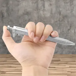 2-Pack 2-in-1 Vernier Caliper Blue Refill + Black Refill, Suitable for Men and Women 2-in-1 Vernier Caliper 0-100mm Ballpoint Pen Tool, Engineer Carpenter Gift