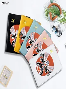 Traditional Peking Opera Facial Makeup Print Passport Holder, One Size, Multiple Specifications Available, Stylish Travel Accessory for Storing Passport & Travel Documents, Perfect for Daily Travel & International Trips
