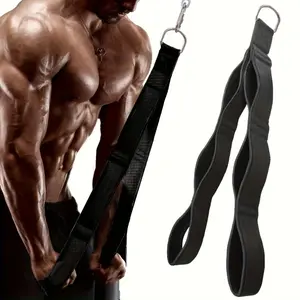 3 Section Webbing Cable Rope for Lat Pulldown Triceps Pushdowns Face Pulls Heavy Duty Cable Machine Attachment for Home Pulley System