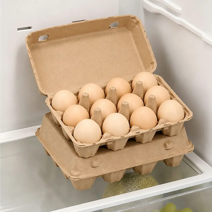 288 Capacity Natural Pulp Egg Cartons | 12-Count Flip-Top Egg Boxes, Sturdy Reusable Fresh Egg Storage Containers for Kitchen & Farm