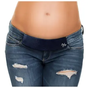 Maternity Belly for Pregnant Women — Instantly Extend Your Jeans, Pants & Shorts | Adjustable Waistband Belt Extender for Pregnancy & Postpartum | Soft & Stretchy Maternity Clothes Accessory for Comfort & Support (Medium, Denim Blue)