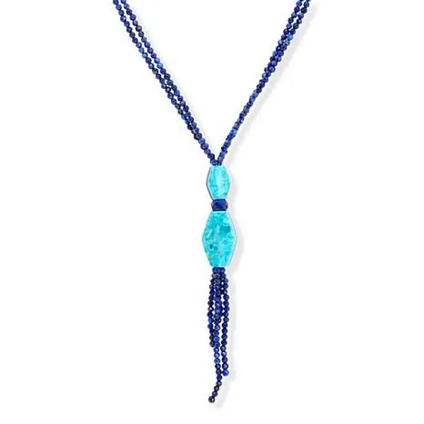 Mine Finds by Jay King Turquoise and Lapis 2-Strand Reversible Beaded Necklace