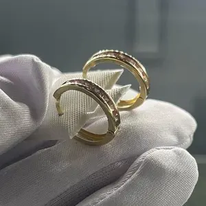 14k gold earrings - pink hoop 15mm long