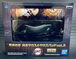 Demon Slayer: Glowing USB Mouse + Tanjiro & Rengoku Mousepad (Bandai)